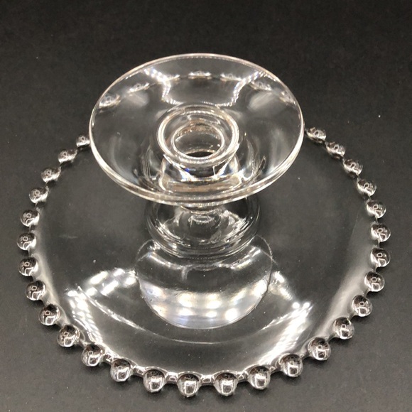 Vintage Depression Imperial Glass Candlewick Hobnail Edge Small Round Pedestal - Picture 4 of 5